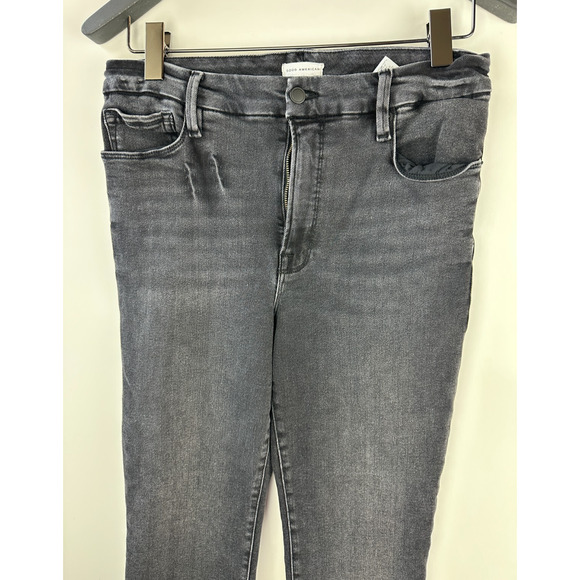 Good American Good Classic Chewed High Waist Ankle Skinny Jeans Black 10 / 30 - Picture 4 of 13